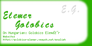 elemer golobics business card